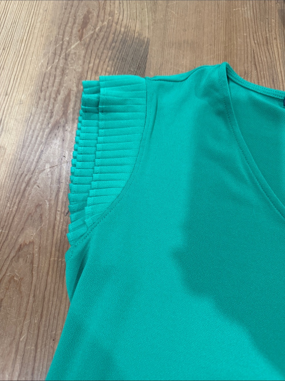 Kelly Green Ruffle Cap-Sleeve Top - Picture 6 of 7